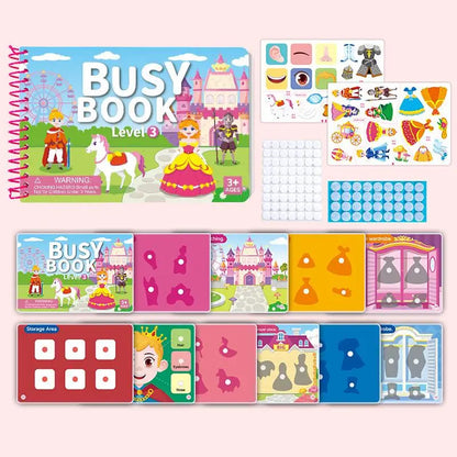 Children Quiet Busy Book 4 Themes Cartoon Travel Sticker Books Kids DIY Sticker Educational Game Montessori Paste Book Toy Gifts