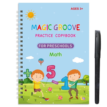 Children Magic Copybook Reusable Groove Drawing Writing Books Pen Control Training Learning Educational Montessori Toys for Kids