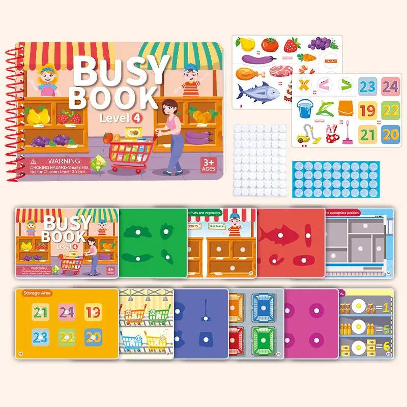 Children Quiet Busy Book 4 Themes Cartoon Travel Sticker Books Kids DIY Sticker Educational Game Montessori Paste Book Toy Gifts