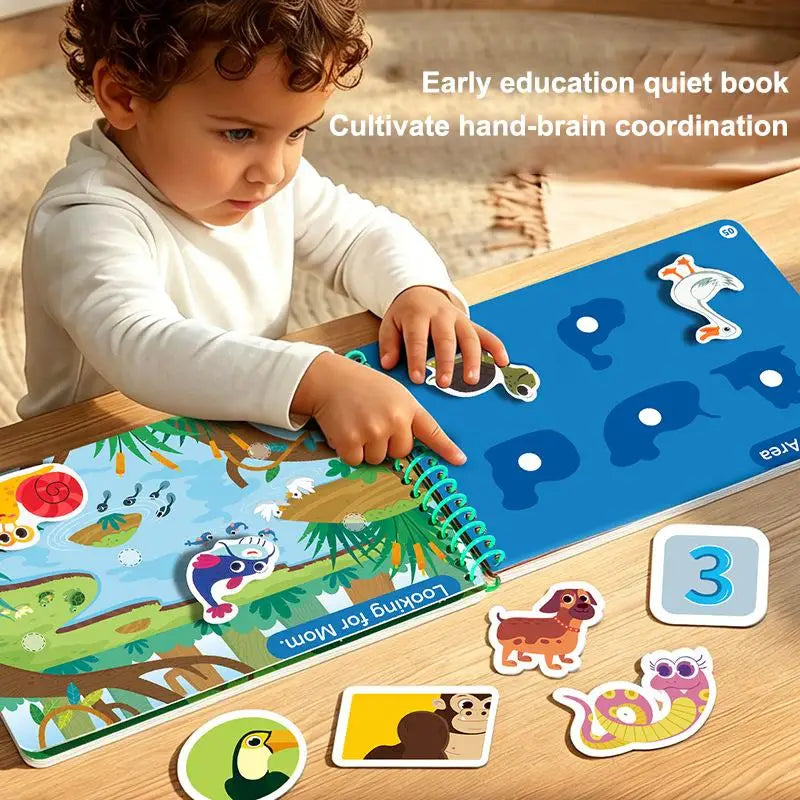 Children Quiet Busy Book 4 Themes Cartoon Travel Sticker Books Kids DIY Sticker Educational Game Montessori Paste Book Toy Gifts