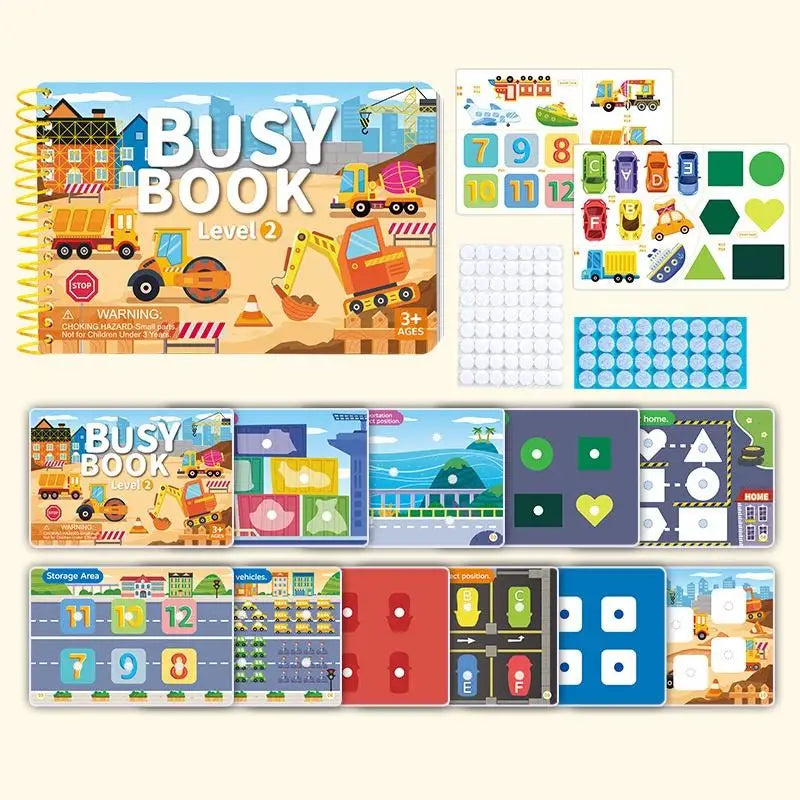 Children Quiet Busy Book 4 Themes Cartoon Travel Sticker Books Kids DIY Sticker Educational Game Montessori Paste Book Toy Gifts