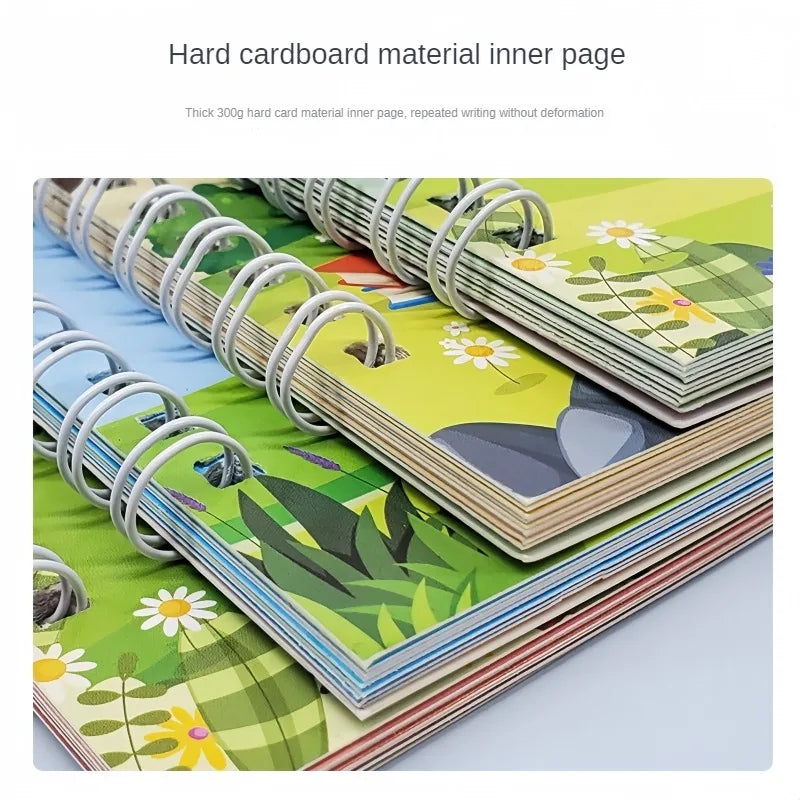 Children Magic Copybook Reusable Groove Drawing Writing Books Pen Control Training Learning Educational Montessori Toys for Kids